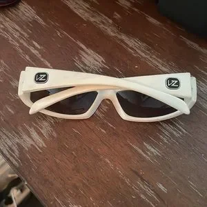 Von Zipper Dynasty White Acetate Rectangle Wrap Unisex Sunglasses Von Zipper Sham Mens Sunglasses - White main image 2